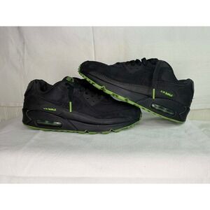 Nike Air Max 90 Black Chlorophyll Green Mens Size 8 Sneakers DQ4071-005